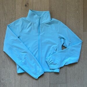 EUC water repellent stretch tennis jacket blue chill size 4 lululemon